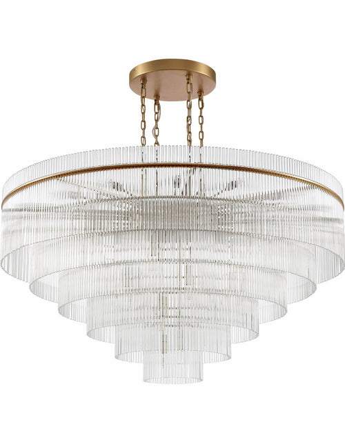 Load image into Gallery viewer, Timelore Round Glass Rod Chandelier

