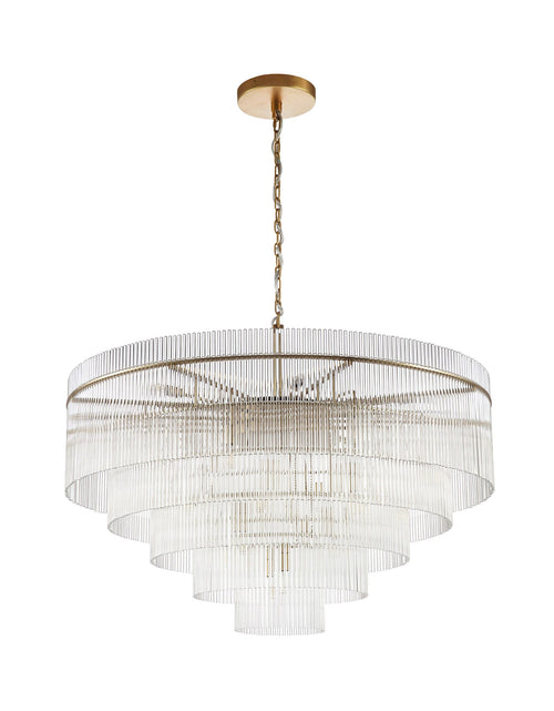 Load image into Gallery viewer, Timelore Round Glass Rod Chandelier
