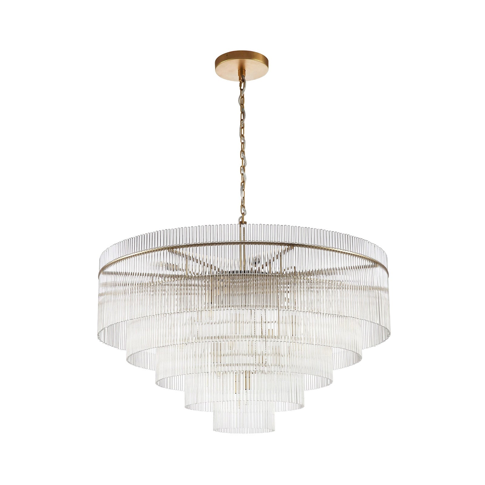 Timelore Round Glass Rod Chandelier