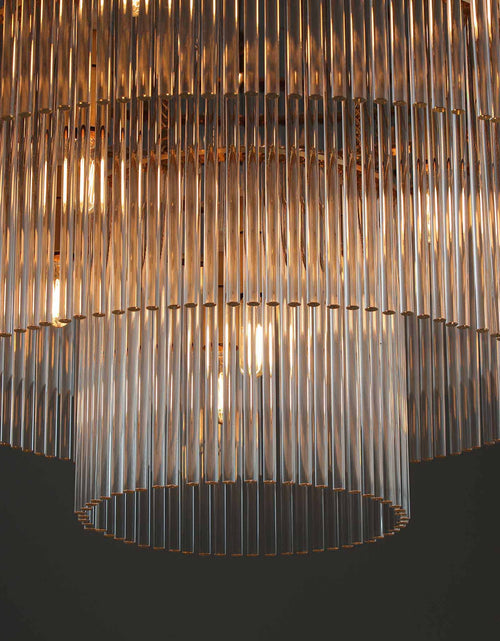 Load image into Gallery viewer, Timelore Round Glass Rod Chandelier
