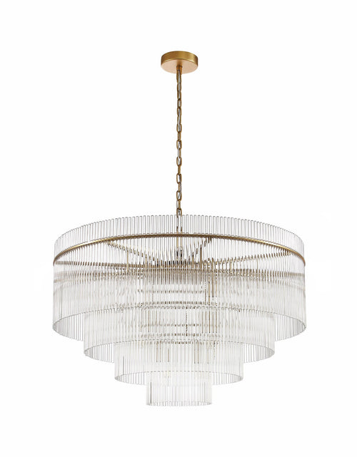 Load image into Gallery viewer, Timelore Round Glass Rod Chandelier
