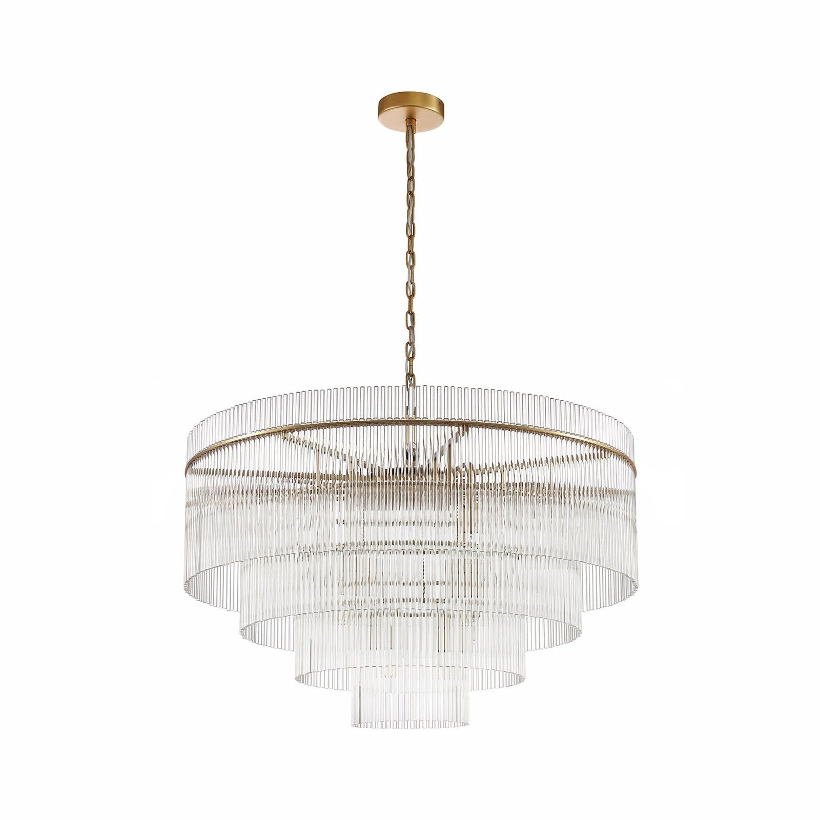 Timelore Round Glass Rod Chandelier