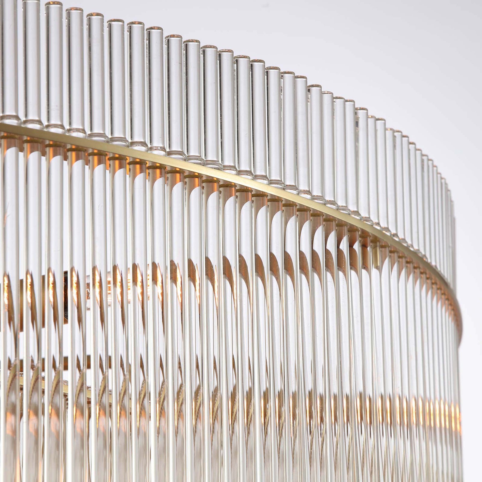 Timelore Round Glass Rod Chandelier