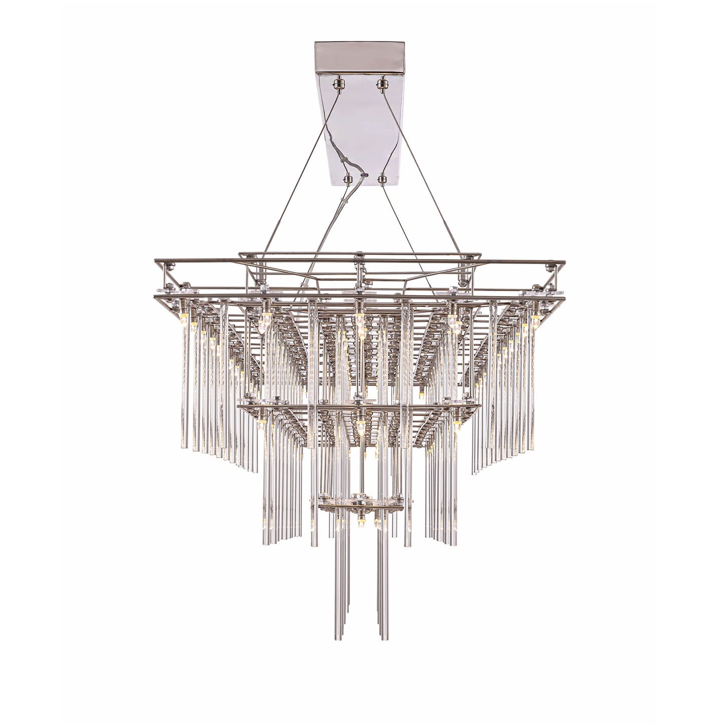 Chandelier with crystal accents on a white background