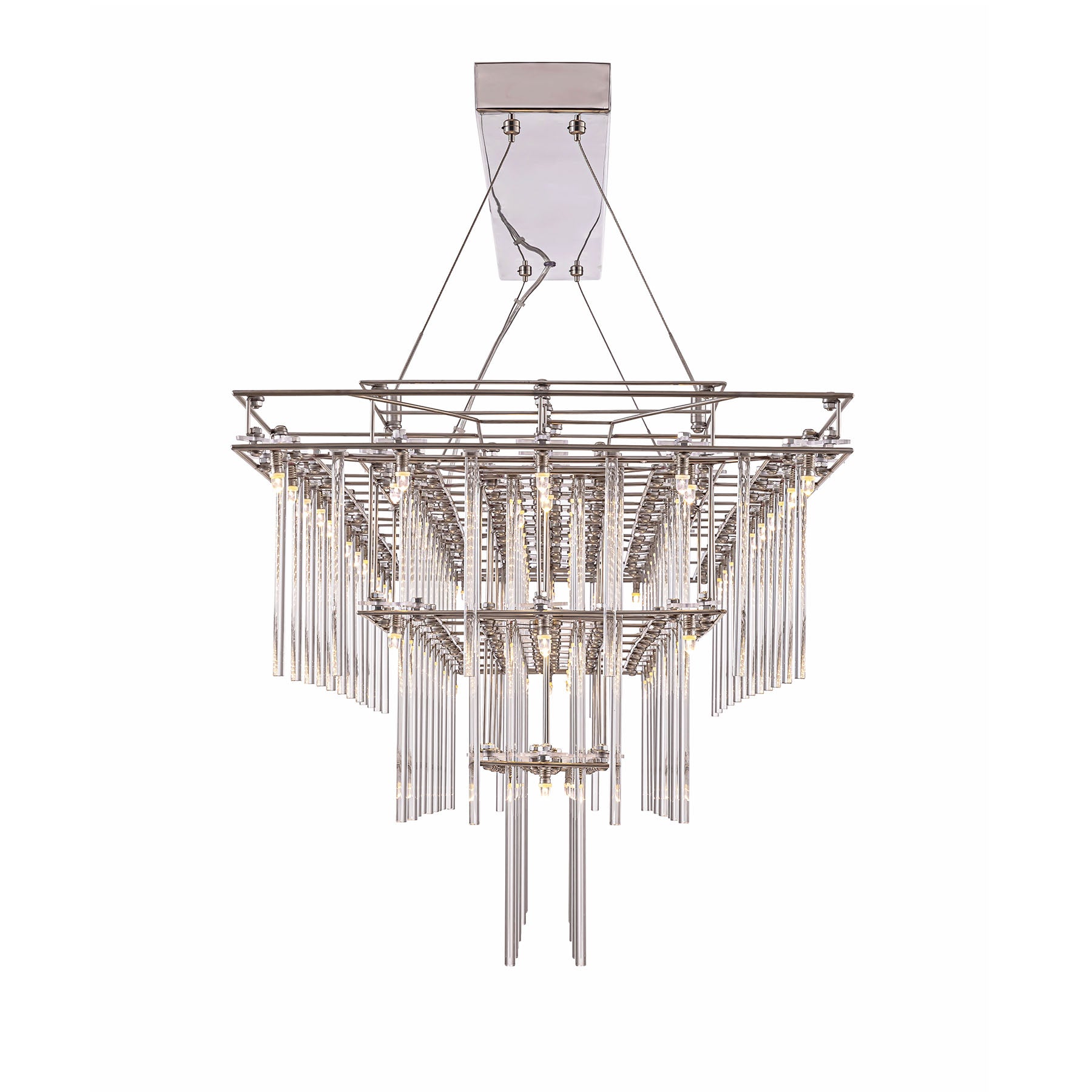Chandelier with crystal accents on a white background