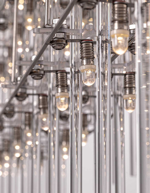Load image into Gallery viewer, Aura Rectangular LED Glass Rod Chandelier
