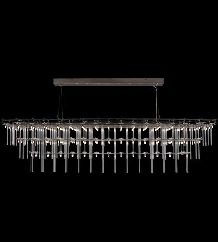 Aura Rectangular LED Glass Rod Chandelier