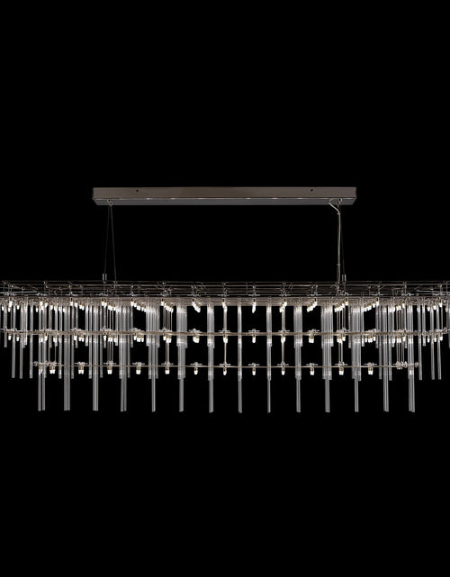 Load image into Gallery viewer, Aura Rectangular LED Glass Rod Chandelier

