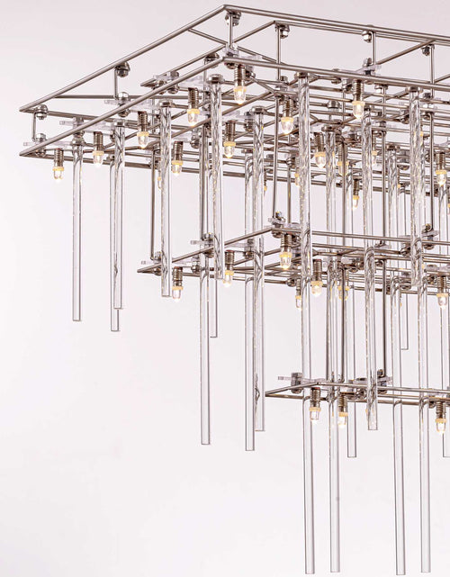 Load image into Gallery viewer, Aura Rectangular LED Glass Rod Chandelier
