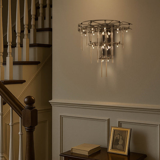 Aura Tiered Glass Rod Wall Sconce