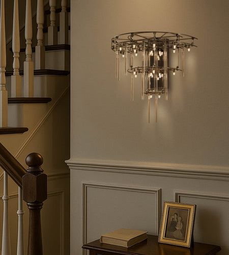 Aura Tiered Glass Rod Wall Sconce