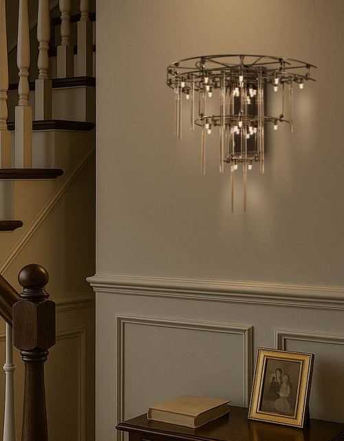 Load image into Gallery viewer, Aura Tiered Glass Rod Wall Sconce
