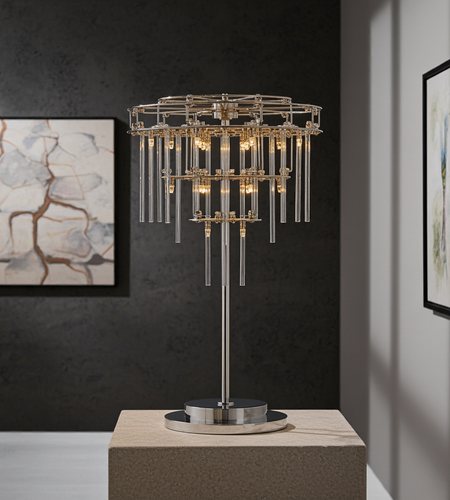 Aura Tiered Glass Rod Table Lamp
